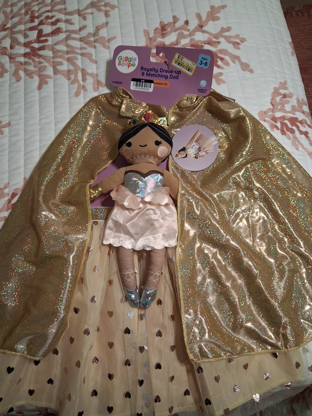 Giggle N' Gleam Gold Princess Dress-Up & Matching Doll Set